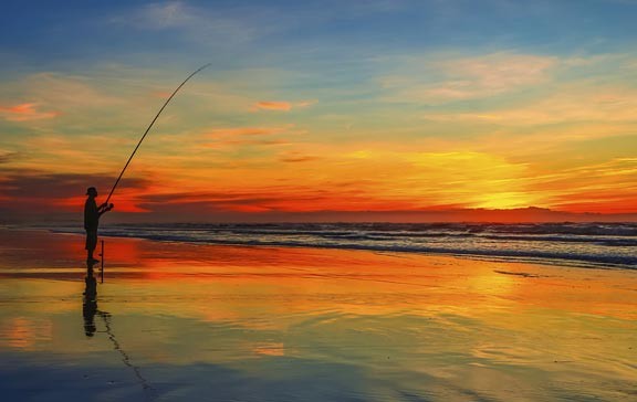 Surf fishing Assateague Island